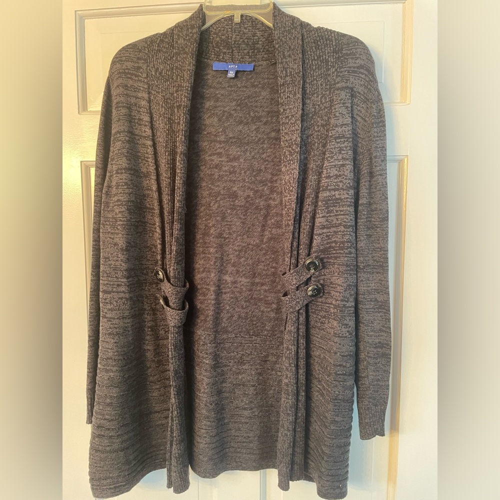 Apt. 9 Charcoal Gray Cardigan Sweater Jacket in EUC. Size PM.